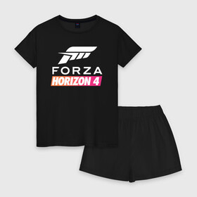 Женская пижама с шортиками хлопок с принтом Forza Horizon 4 в Петрозаводске, 100% хлопок | футболка прямого кроя, шорты свободные с широкой мягкой резинкой | auto | car | forza | game | horizon | mclaren | motorsport | race | авто | гонки | игра | машина