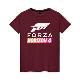 Женская футболка хлопок с принтом Forza Horizon 4 в Петрозаводске, 100% хлопок | прямой крой, круглый вырез горловины, длина до линии бедер, слегка спущенное плечо | auto | car | forza | game | horizon | mclaren | motorsport | race | авто | гонки | игра | машина