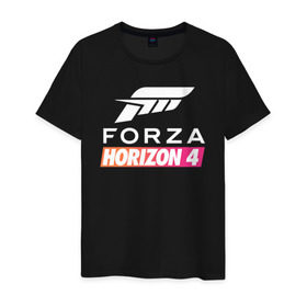 Мужская футболка хлопок с принтом Forza Horizon 4 в Петрозаводске, 100% хлопок | прямой крой, круглый вырез горловины, длина до линии бедер, слегка спущенное плечо. | Тематика изображения на принте: auto | car | forza | game | horizon | mclaren | motorsport | race | авто | гонки | игра | машина