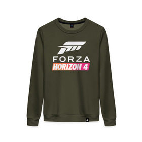 Женский свитшот хлопок с принтом Forza Horizon 4 в Петрозаводске, 100% хлопок | прямой крой, круглый вырез, на манжетах и по низу широкая трикотажная резинка  | auto | car | forza | game | horizon | mclaren | motorsport | race | авто | гонки | игра | машина