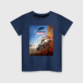 Детская футболка хлопок с принтом Forza Horizon 4 в Петрозаводске, 100% хлопок | круглый вырез горловины, полуприлегающий силуэт, длина до линии бедер | auto | car | forza | game | horizon | mclaren | motorsport | race | авто | гонки | игра | машина