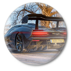 Значок с принтом Forza Horizon 4 в Петрозаводске,  металл | круглая форма, металлическая застежка в виде булавки | auto | car | forza | game | horizon | mclaren | motorsport | race | авто | гонки | игра | машина