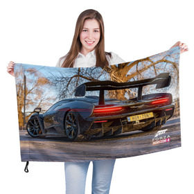 Флаг 3D с принтом Forza Horizon 4 в Петрозаводске, 100% полиэстер | плотность ткани — 95 г/м2, размер — 67 х 109 см. Принт наносится с одной стороны | auto | car | forza | game | horizon | mclaren | motorsport | race | авто | гонки | игра | машина