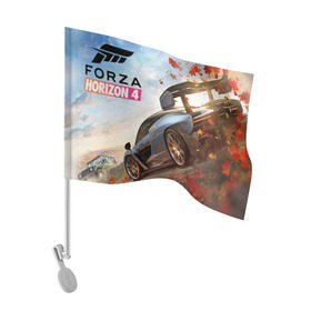 Флаг для автомобиля с принтом Forza Horizon 4 в Петрозаводске, 100% полиэстер | Размер: 30*21 см | auto | car | forza | game | horizon | mclaren | motorsport | race | авто | гонки | игра | машина