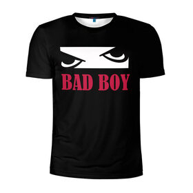 Мужская футболка 3D спортивная с принтом bad boy в Петрозаводске, 100% полиэстер с улучшенными характеристиками | приталенный силуэт, круглая горловина, широкие плечи, сужается к линии бедра | bad boy