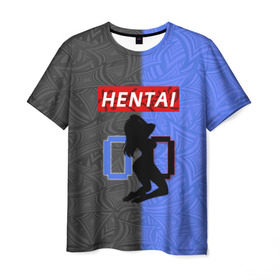 Мужская футболка 3D с принтом HENTAI 00 в Петрозаводске, 100% полиэфир | прямой крой, круглый вырез горловины, длина до линии бедер | ahegao | kawai | kowai | oppai | otaku | senpai | sugoi | waifu | yandere | ахегао | ковай | отаку | сенпай | яндере