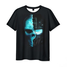 Мужская футболка 3D с принтом Tom Clancy’s Ghost Recon в Петрозаводске, 100% полиэфир | прямой крой, круглый вырез горловины, длина до линии бедер | Тематика изображения на принте: wildlands | маска | призраки | череп | шлем | шутер
