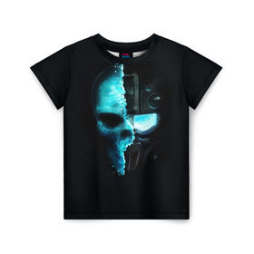 Детская футболка 3D с принтом Tom Clancy’s Ghost Recon в Петрозаводске, 100% гипоаллергенный полиэфир | прямой крой, круглый вырез горловины, длина до линии бедер, чуть спущенное плечо, ткань немного тянется | wildlands | маска | призраки | череп | шлем | шутер