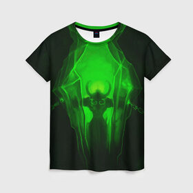 Женская футболка 3D с принтом Демон легиона в Петрозаводске, 100% полиэфир ( синтетическое хлопкоподобное полотно) | прямой крой, круглый вырез горловины, длина до линии бедер | dota | warcraft | варкрафт | демон | дота | иллидан | легион