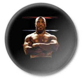Значок с принтом Майк Тайсон в Петрозаводске,  металл | круглая форма, металлическая застежка в виде булавки | бокс | боксер | знаменитости | спорт | стиль | тайсон | тренд