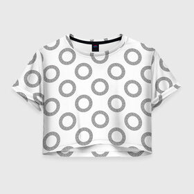 Женская футболка Cropp-top с принтом Греческий орнамент в Петрозаводске, 100% полиэстер | круглая горловина, длина футболки до линии талии, рукава с отворотами | Тематика изображения на принте: 