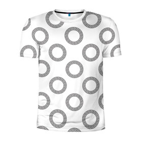 Мужская футболка 3D спортивная с принтом Греческий орнамент в Петрозаводске, 100% полиэстер с улучшенными характеристиками | приталенный силуэт, круглая горловина, широкие плечи, сужается к линии бедра | Тематика изображения на принте: 