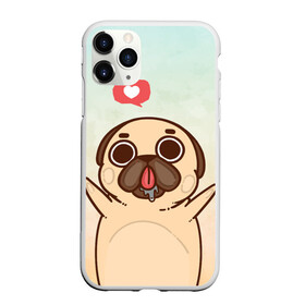 Чехол для iPhone 11 Pro матовый с принтом Puglie Pug Like в Петрозаводске, Силикон |  | anime | dog | аниме | лайк | мопс | мопсик