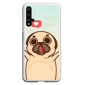 Чехол для Honor 20 с принтом Puglie Pug Like в Петрозаводске, Силикон | Область печати: задняя сторона чехла, без боковых панелей | anime | dog | аниме | лайк | мопс | мопсик