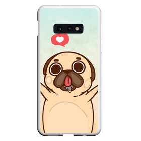 Чехол для Samsung S10E с принтом Puglie Pug Like в Петрозаводске, Силикон | Область печати: задняя сторона чехла, без боковых панелей | anime | dog | аниме | лайк | мопс | мопсик