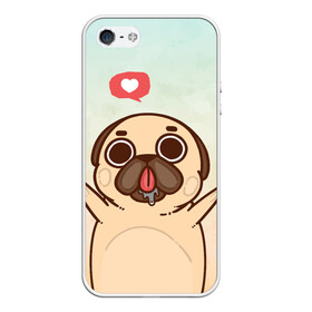 Чехол для iPhone 5/5S матовый с принтом Puglie Pug Like в Петрозаводске, Силикон | Область печати: задняя сторона чехла, без боковых панелей | anime | dog | аниме | лайк | мопс | мопсик