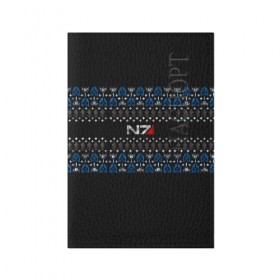 Обложка для паспорта матовая кожа с принтом N7 Вязаный в Петрозаводске, натуральная матовая кожа | размер 19,3 х 13,7 см; прозрачные пластиковые крепления | вязка | зима | новый год | свитер | теплый