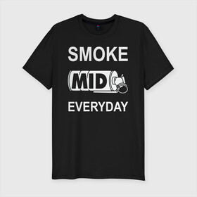 Мужская футболка хлопок Slim с принтом Smoke mid everyday в Петрозаводске, 92% хлопок, 8% лайкра | приталенный силуэт, круглый вырез ворота, длина до линии бедра, короткий рукав | anarchist | balkan | blake | counter | cs:go | fbi | gign | gsg 9 | idf | pirate | sas | seal | strike | swat | анархисты | балканы | граната | день | дым | каждый | контра | контрудар | пираты