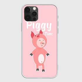Чехол для iPhone 12 Pro Max с принтом Piggy Time в Петрозаводске, Силикон |  | 2019 | merry christmas | new year | год свиньи | зима | новый год | поросенок | праздник | рождество | свинка | свинья