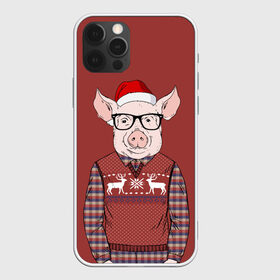 Чехол для iPhone 12 Pro Max с принтом New Year Pig в Петрозаводске, Силикон |  | 2019 | merry christmas | new year | год свиньи | зима | новый год | поросенок | праздник | рождество | свинка | свинья