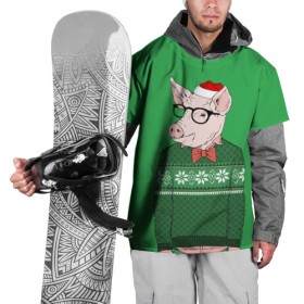 Накидка на куртку 3D с принтом New Year Hipster Pig в Петрозаводске, 100% полиэстер |  | Тематика изображения на принте: 2019 | merry christmas | new year | год свиньи | зима | новый год | поросенок | праздник | рождество | свинка | свинья