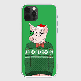 Чехол для iPhone 12 Pro Max с принтом New Year Hipster Pig в Петрозаводске, Силикон |  | Тематика изображения на принте: 2019 | merry christmas | new year | год свиньи | зима | новый год | поросенок | праздник | рождество | свинка | свинья