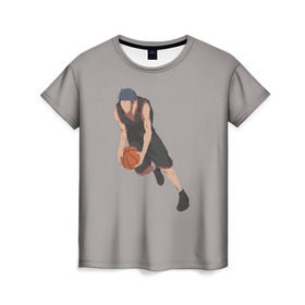 Женская футболка 3D с принтом Daiki Aomine в Петрозаводске, 100% полиэфир ( синтетическое хлопкоподобное полотно) | прямой крой, круглый вырез горловины, длина до линии бедер | 