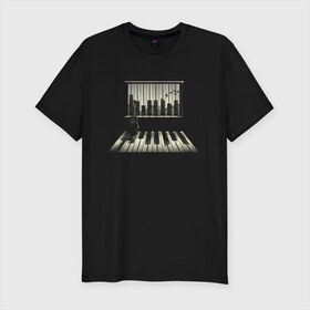 Мужская футболка премиум с принтом Город музыки в Петрозаводске, 92% хлопок, 8% лайкра | приталенный силуэт, круглый вырез ворота, длина до линии бедра, короткий рукав | urban | гитара | город | город музыки | звуки | клавиши | минимализм | музыка | пианино | птицы | рояль