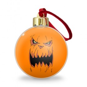 Ёлочный шар с принтом Halloween в Петрозаводске, Пластик | Диаметр: 77 мм | halloween | orange | pumpkin | scary | оранжевая | страшная | тыква | ужас | хэллоуин