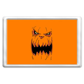 Магнит 45*70 с принтом Halloween в Петрозаводске, Пластик | Размер: 78*52 мм; Размер печати: 70*45 | Тематика изображения на принте: halloween | orange | pumpkin | scary | оранжевая | страшная | тыква | ужас | хэллоуин