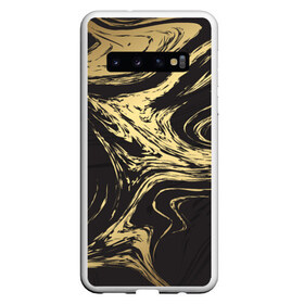 Чехол для Samsung Galaxy S10 с принтом Золотые реки в Петрозаводске, Силикон | Область печати: задняя сторона чехла, без боковых панелей | абстракция | золото | иллюзия | линии | река