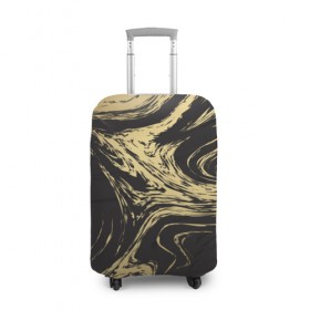 Чехол для чемодана 3D с принтом Золотые реки в Петрозаводске, 86% полиэфир, 14% спандекс | двустороннее нанесение принта, прорези для ручек и колес | абстракция | золото | иллюзия | линии | река