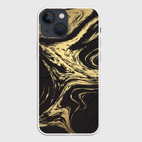 Чехол для iPhone 13 mini с принтом Золотые реки в Петрозаводске,  |  | абстракция | золото | иллюзия | линии | река