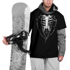 Накидка на куртку 3D с принтом Скелет в Петрозаводске, 100% полиэстер |  | deadman | death | halloween | ribs | skeleton | мертвец | ребра | скелет | хеллоуин | хэллоуин