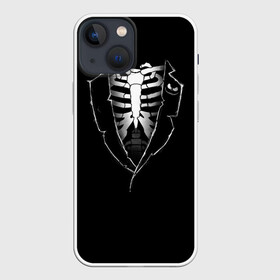 Чехол для iPhone 13 mini с принтом Скелет в Петрозаводске,  |  | deadman | death | halloween | ribs | skeleton | мертвец | ребра | скелет | хеллоуин | хэллоуин