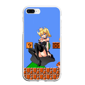 Чехол для iPhone 7Plus/8 Plus матовый с принтом Bowsette в Петрозаводске, Силикон | Область печати: задняя сторона чехла, без боковых панелей | bowser | bowsette | bros | luigi | mario | nintendo | super | боузер | боузетта | купа | луиджи | марио | супер