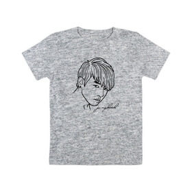 Детская футболка хлопок с принтом BTS - Jungkook в Петрозаводске, 100% хлопок | круглый вырез горловины, полуприлегающий силуэт, длина до линии бедер | 