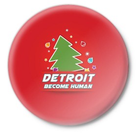 Значок с принтом Detroit become human в Петрозаводске,  металл | круглая форма, металлическая застежка в виде булавки | Тематика изображения на принте: 