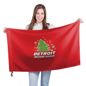 Флаг 3D с принтом Detroit become human в Петрозаводске, 100% полиэстер | плотность ткани — 95 г/м2, размер — 67 х 109 см. Принт наносится с одной стороны | 