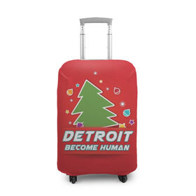 Чехол для чемодана 3D с принтом Detroit become human в Петрозаводске, 86% полиэфир, 14% спандекс | двустороннее нанесение принта, прорези для ручек и колес | 