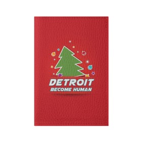 Обложка для паспорта матовая кожа с принтом Detroit become human в Петрозаводске, натуральная матовая кожа | размер 19,3 х 13,7 см; прозрачные пластиковые крепления | 