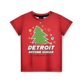 Детская футболка 3D с принтом Detroit become human в Петрозаводске, 100% гипоаллергенный полиэфир | прямой крой, круглый вырез горловины, длина до линии бедер, чуть спущенное плечо, ткань немного тянется | Тематика изображения на принте: 