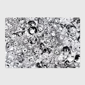 Магнитный плакат 3Х2 с принтом Manga ahegao в Петрозаводске, Полимерный материал с магнитным слоем | 6 деталей размером 9*9 см | ahegao | manga | ахегао | комиксы | лицо | манга | паттрен | чернобелый | эмоции