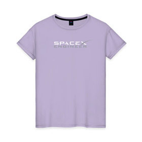Женская футболка хлопок с принтом SpaceX engineer в Петрозаводске, 100% хлопок | прямой крой, круглый вырез горловины, длина до линии бедер, слегка спущенное плечо | elon | mars | musk | reeve | spascex | астронавт | илон | инженер | космос | маск | ракета