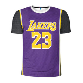 Мужская футболка 3D спортивная с принтом James LA Lakers 2019 в Петрозаводске, 100% полиэстер с улучшенными характеристиками | приталенный силуэт, круглая горловина, широкие плечи, сужается к линии бедра | angeles | james | lakers | lebron | los | nba | usa | анджелес | джеймс | леброн | лейкерс | лос | нба | сша