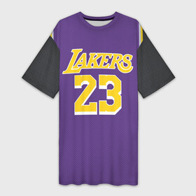 Платье-футболка 3D с принтом James LA Lakers 2019 в Петрозаводске,  |  | angeles | james | lakers | lebron | los | nba | usa | анджелес | джеймс | леброн | лейкерс | лос | нба | сша