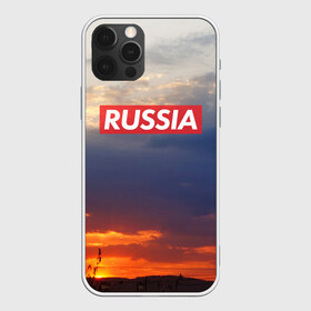 Чехол для iPhone 12 Pro Max с принтом Флаг России на Закате в Петрозаводске, Силикон |  | country | moscow | ornament | pattern | russia | russian | sport | team | закат | москва | надпись | небо | облака | орнамент | природа | россии | россия | русская | русский | спорт | страна | узор | флаг