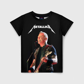 Детская футболка 3D с принтом Metallica в Петрозаводске, 100% гипоаллергенный полиэфир | прямой крой, круглый вырез горловины, длина до линии бедер, чуть спущенное плечо, ткань немного тянется | hard | heavy | hetfield | metal | metallica | music | rock | метал | металл | металлика | метла | музыка | рок | хард | хэви | хэтфилд