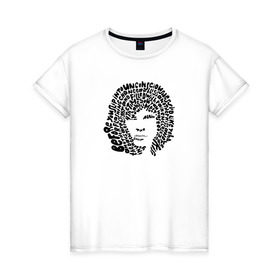 Женская футболка хлопок с принтом Jim Morrison в Петрозаводске, 100% хлопок | прямой крой, круглый вырез горловины, длина до линии бедер, слегка спущенное плечо | jim morrison | the cristal ship | the doors | джим моррисон | доорз