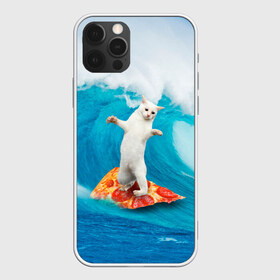 Чехол для iPhone 12 Pro Max с принтом Кот Серфер в Петрозаводске, Силикон |  | Тематика изображения на принте: cat | fast | fastfood | food | meme | party | pizza | sea | serf | wave | вечеринка | волна | еда | кошак | кошка | мем | море | пицца | серф | фастфуд